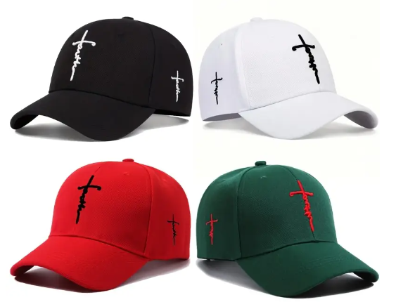 3D Faith Embroidered Baseball Caps Various Colors