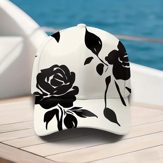 Black and White Rose Cap
